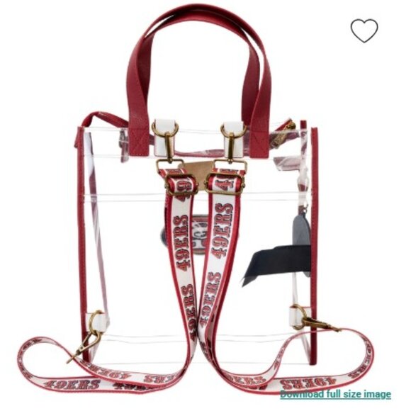 NEW! NFL San Francisco 49ers Clear Convertible Backpack & Tote Crossbody Stadium - Picture 3 of 10